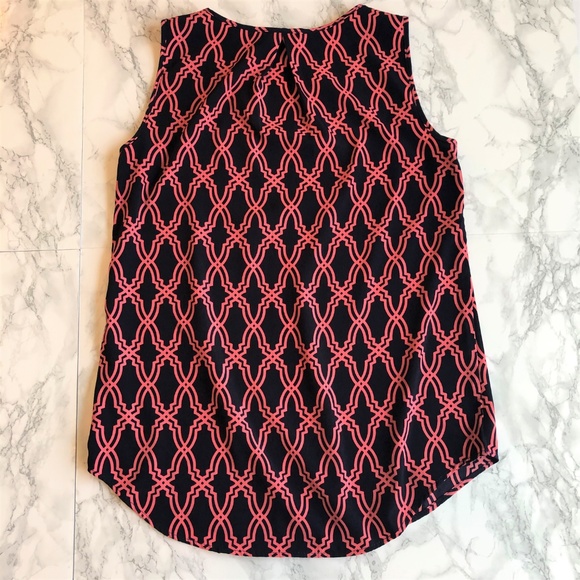 Peach Love - Coral & Navy Blouse - Picture 5 of 7